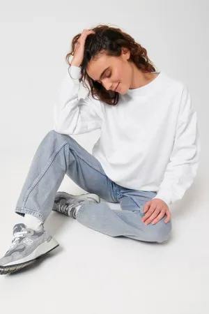 Das Boxy Rundhals-Unisex-Sweatshirt mit trockenem Griff