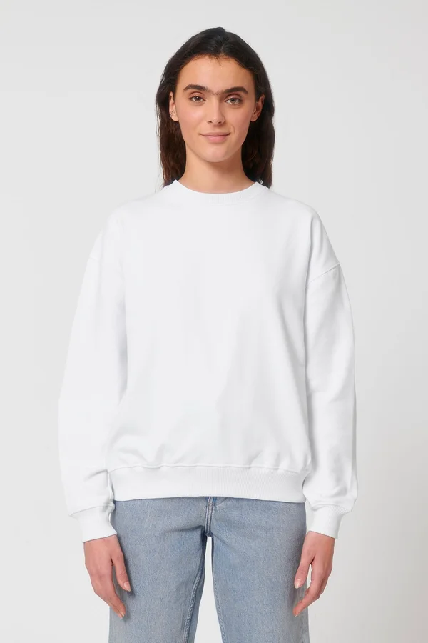 Das Boxy Rundhals-Unisex-Sweatshirt mit trockenem Griff