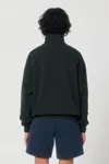 Das Boxy Unisex-Sweatshirt mit kurzem Reißverschluss und trockenem Griff