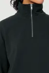 Das Boxy Unisex-Sweatshirt mit kurzem Reißverschluss und trockenem Griff