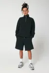 Das Boxy Unisex-Sweatshirt mit kurzem Reißverschluss und trockenem Griff