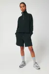 Das Boxy Unisex-Sweatshirt mit kurzem Reißverschluss und trockenem Griff