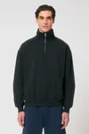 Das Boxy Unisex-Sweatshirt mit kurzem Reißverschluss und trockenem Griff