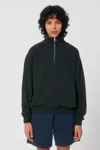Das Boxy Unisex-Sweatshirt mit kurzem Reißverschluss und trockenem Griff