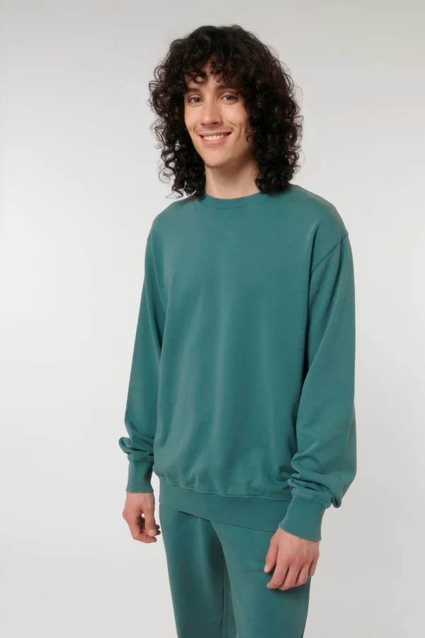 Das Garment-Dyed Rundhals-Unisex-Sweatshirt aus French Terry