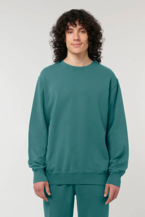 Das Garment-Dyed Rundhals-Unisex-Sweatshirt aus French Terry