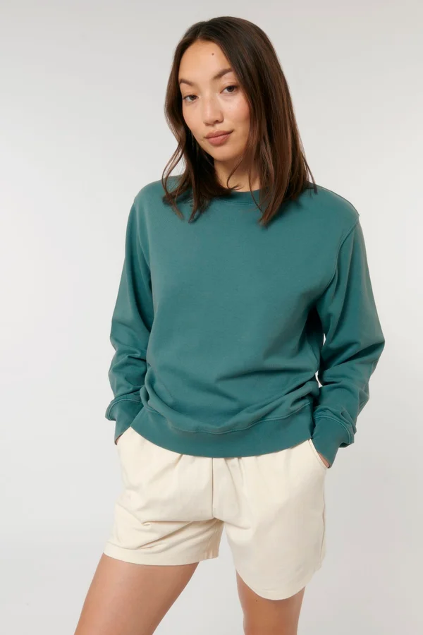 Das Garment-Dyed Rundhals-Unisex-Sweatshirt aus French Terry