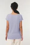 Damen Flammengarn T-Shirt mit gerollten Ärmeln