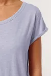 Damen Flammengarn T-Shirt mit gerollten Ärmeln