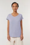 Damen Flammengarn T-Shirt mit gerollten Ärmeln