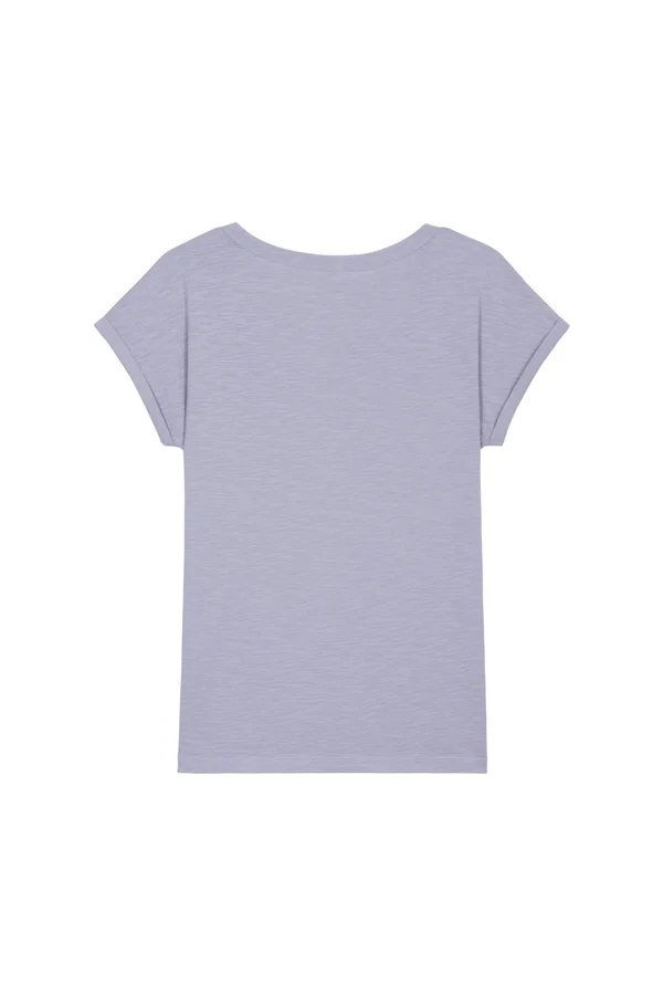 Damen Flammengarn T-Shirt mit gerollten Ärmeln