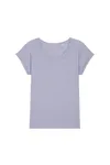 Damen Flammengarn T-Shirt mit gerollten Ärmeln