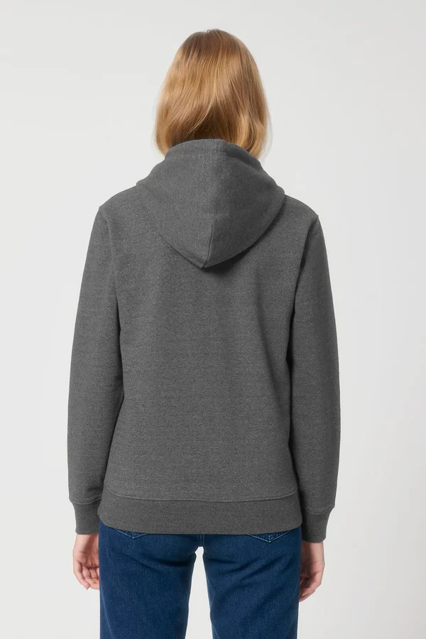 Der Unisex-Hoodie mit trockenem Griff aus recycelter Baumwolle