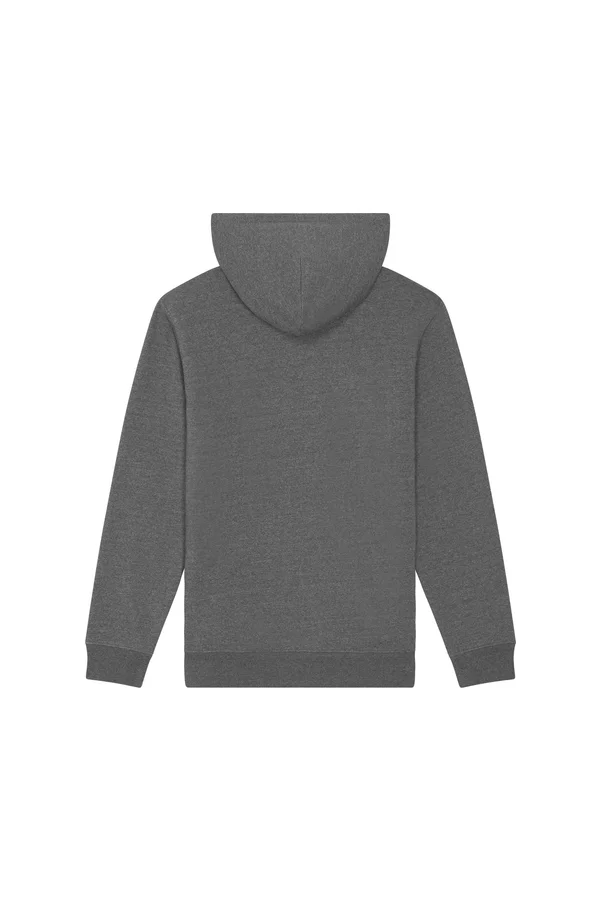 Der Unisex-Hoodie mit trockenem Griff aus recycelter Baumwolle