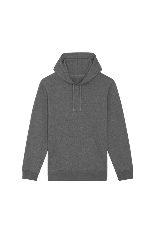 Der Unisex-Hoodie mit trockenem Griff aus recycelter Baumwolle