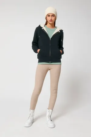 Der Unisex-Zip-Hoodie mit Sherpa-Futter