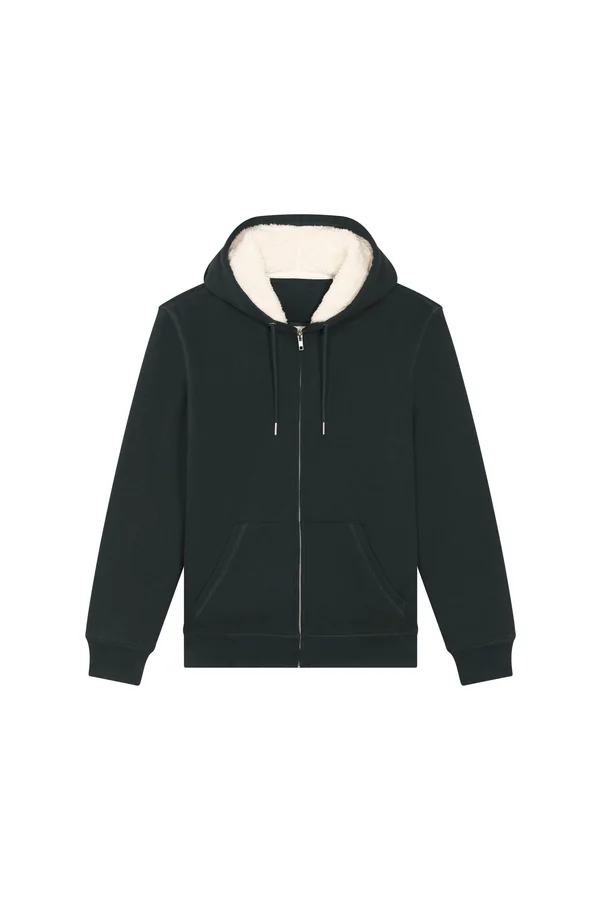 Der Unisex-Zip-Hoodie mit Sherpa-Futter