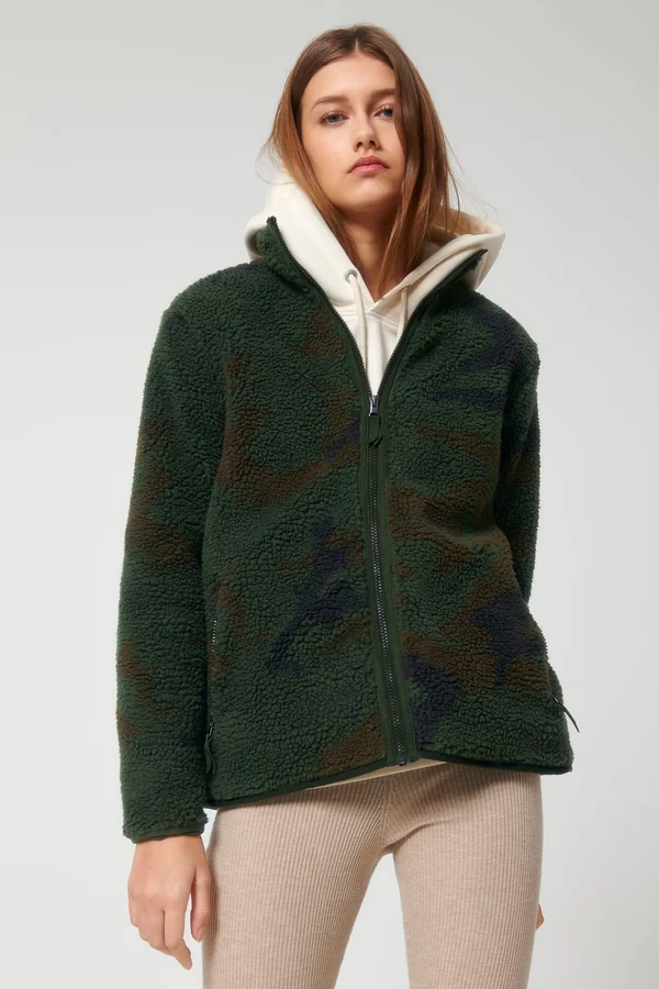 AOP Unisex-Sherpa-Sweatshirt mit Reißverschluss