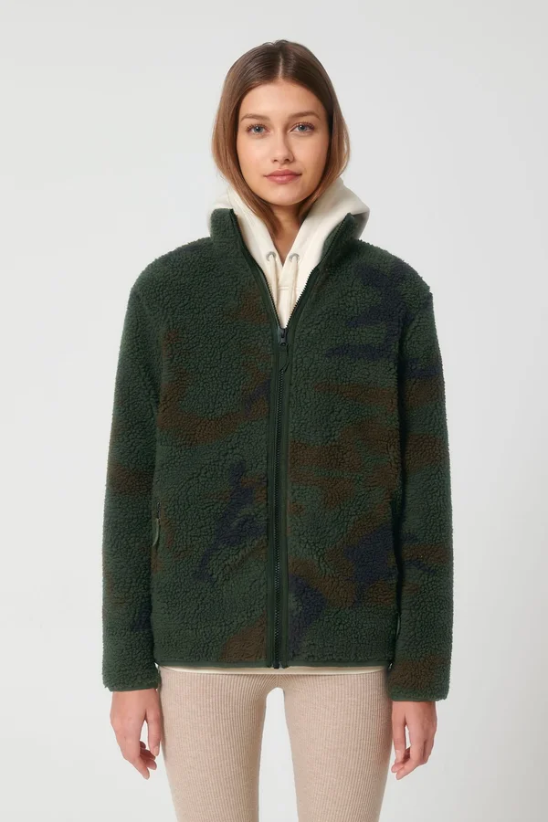 AOP Unisex-Sherpa-Sweatshirt mit Reißverschluss