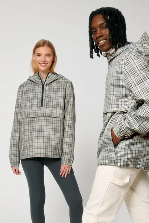 Unisex-Überziehjacke aus kariertem Tweed