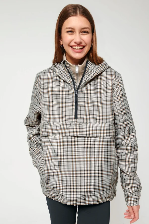 Unisex-Überziehjacke aus kariertem Tweed