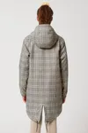 Wattierter Unisex-Parka aus kariertem Tweed