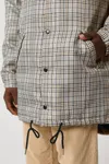 Wattierter Unisex-Parka aus kariertem Tweed
