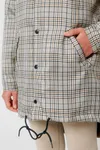 Wattierter Unisex-Parka aus kariertem Tweed