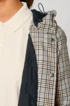 Wattierter Unisex-Parka aus kariertem Tweed