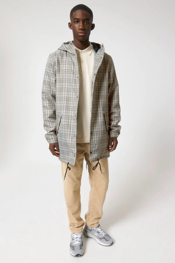 Wattierter Unisex-Parka aus kariertem Tweed