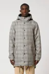 Wattierter Unisex-Parka aus kariertem Tweed