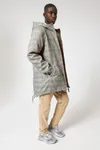 Wattierter Unisex-Parka aus kariertem Tweed