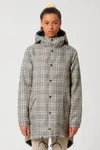 Wattierter Unisex-Parka aus kariertem Tweed