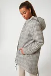 Wattierter Unisex-Parka aus kariertem Tweed