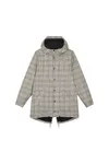 Wattierter Unisex-Parka aus kariertem Tweed