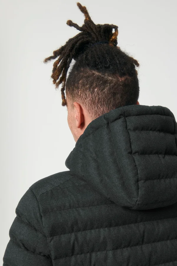 Wollähnliche wattierte Herrenjacke