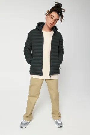 Wollähnliche wattierte Herrenjacke