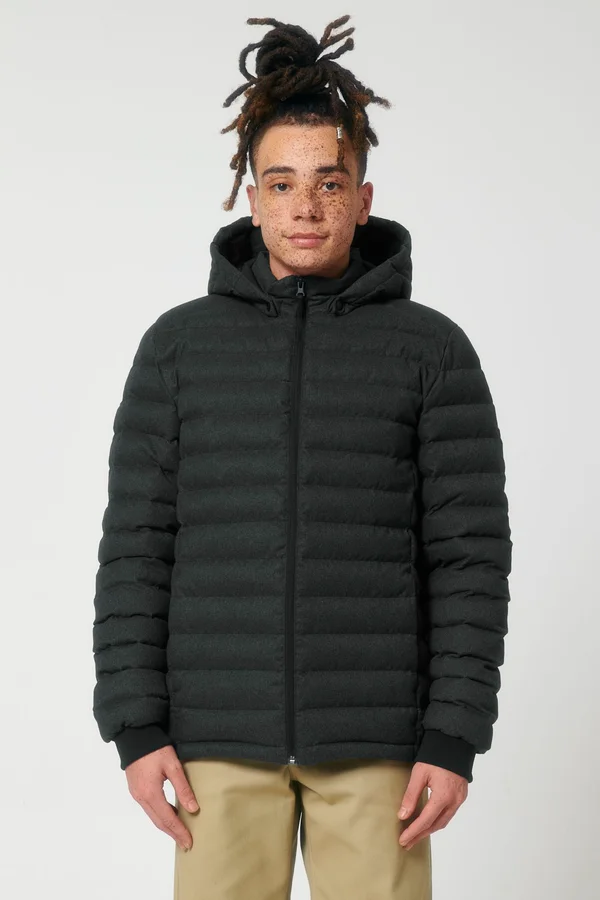 Wollähnliche wattierte Herrenjacke