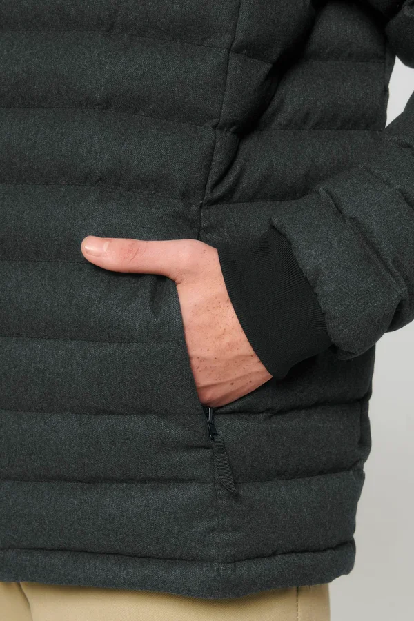 Wollähnliche wattierte Herrenjacke
