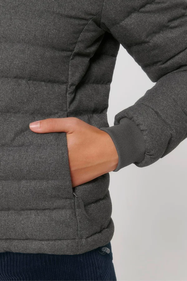 Wollähnliche wattierte Damenjacke