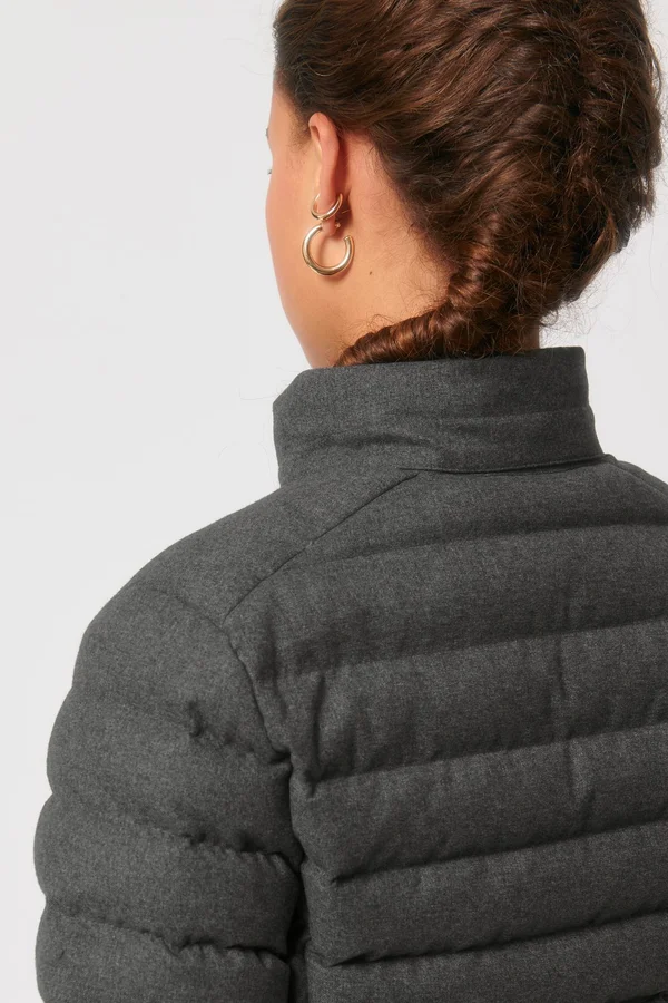 Wollähnliche wattierte Damenjacke