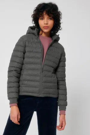 Wollähnliche wattierte Damenjacke