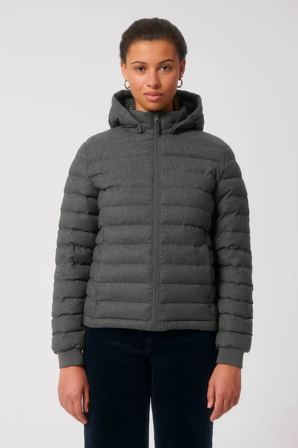 Wollähnliche wattierte Damenjacke