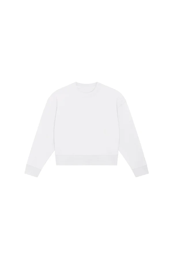 Kurzes Damen-Sweatshirt mit Rundhalsausschnitt