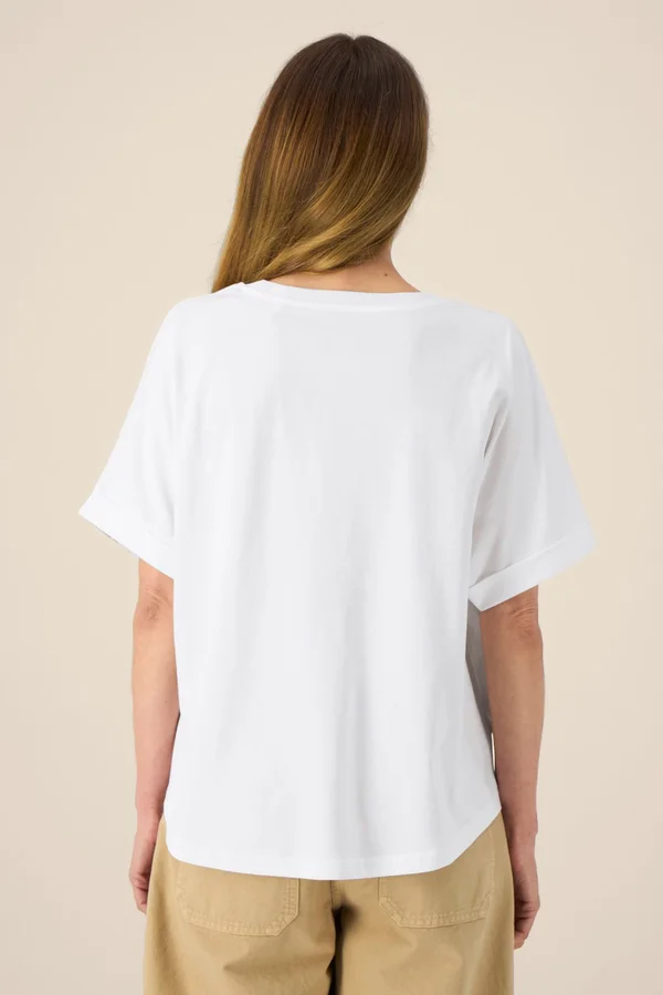 Das Oversized Damen-T-Shirt mit gekrempelten Ärmeln