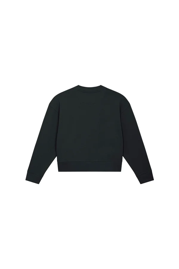 Kurzes Damen-Sweatshirt mit Rundhalsausschnitt Wave Terry