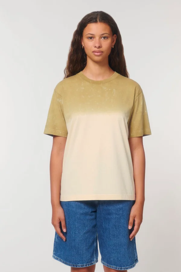 Dip Dye Unisex-T-Shirt mit lässiger Passform im Aged-Look