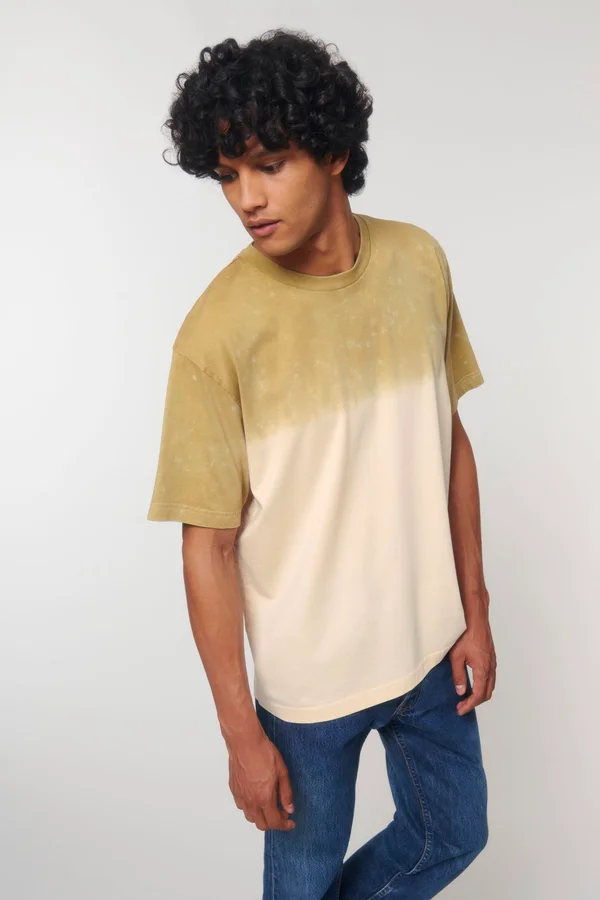 Dip Dye Unisex-T-Shirt mit lässiger Passform im Aged-Look