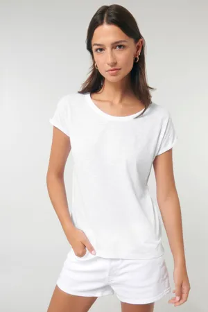 Locker sitzendes Damen Rundhals-T-Shirt