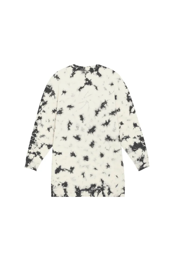 Oversized Damen-Batikkleid mit Rundhalsausschnitt